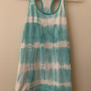 Lululemon light blue tye dye run swiftly tank top